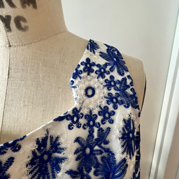 TATYANA 50's Style Blue and White Embroidered Snowflake Swing Dress Size XL - Picture 7 of 11
